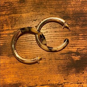 Gold and leopard hoops